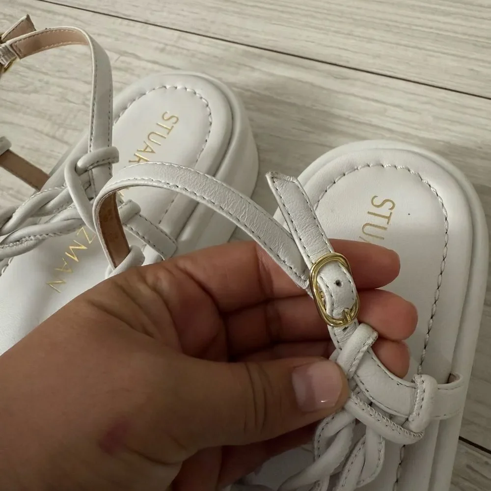 Stuart weitzman CALYPSO LIFT SANDAL WHITE size 9.5 /40